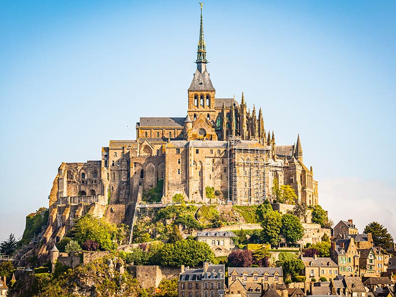 Le Mont St. Michel, island and monastery off the coast of Normandy, France