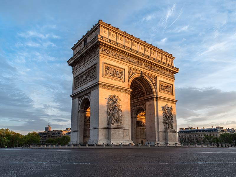 Arc de Triomphe Paris city at sunset - Arch of Triumph
