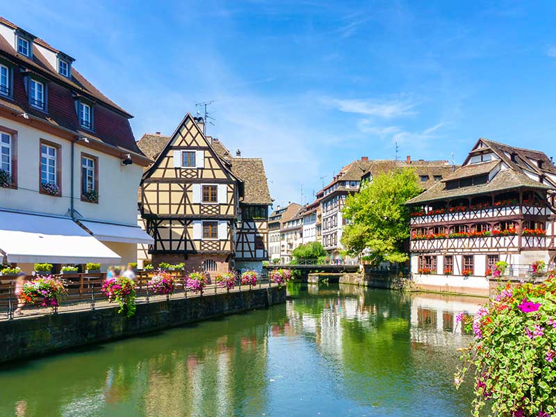 Traditional colorful houses in La Petite France, Strasbourg, Alsace, France