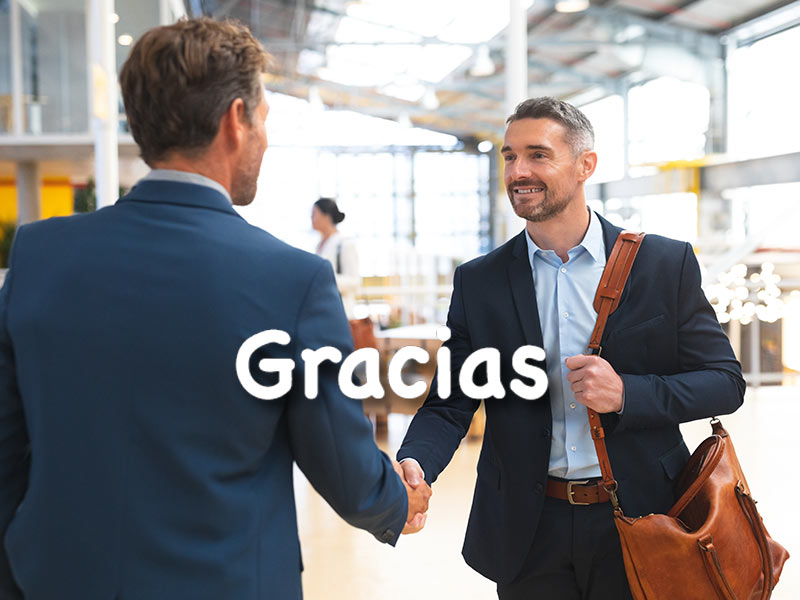 man saying gracias to a spanish business client