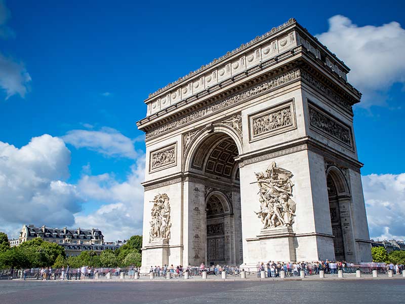 Arc de Triomphe on the Champs Elysees in Paris