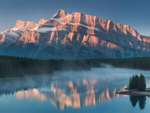 Two Jack Lake campground of Banff National Park in Alberta, Canada
