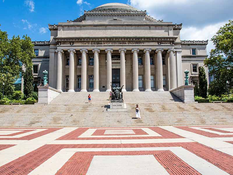 Exterior of the university library of Columbia University
