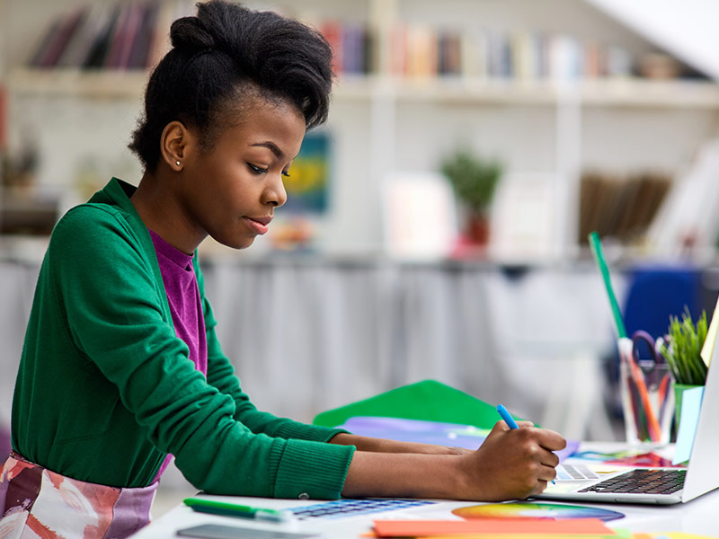 young teenage graphic designer