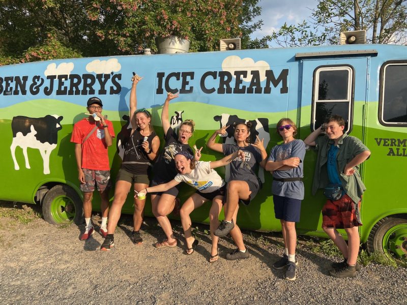 teek bike tour cyclists at ben & jerrys