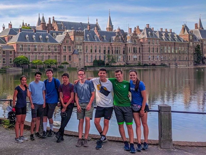 teen bike tourists in Amsterdam